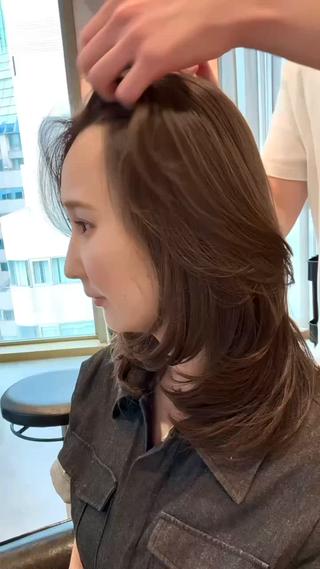 毛流れのあるミディアムレイヤー 