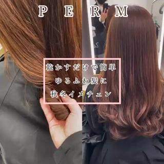セミロング パーマ 左藤健人 デジタルパーマ/渋谷のヘアスタイル