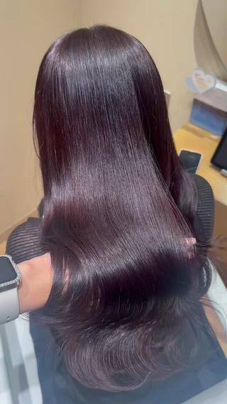 ブリーチなしダブルカラー1回ベースで今季大人気️ワインレッドカラーにできます 