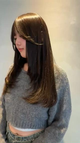 セミロング カラー 縮毛矯正/カット/ 韓国ヘア/蛯原🍤のヘアスタイル