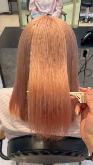 ミディアム カラー 縮毛矯正/カット/ 韓国ヘア/蛯原🍤のヘアスタイル