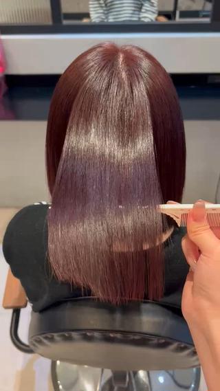 ミディアム カラー 縮毛矯正/カット/ 韓国ヘア/蛯原🍤のヘアスタイル