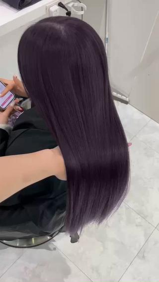 ロング カラー ヘアアレンジ 🫧透明感ラベンダー 似合わせ🫧あい🫧のヘアスタイル