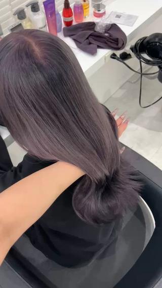 ロング カラー ヘアアレンジ 🫧透明感ラベンダー 似合わせ🫧あい🫧のヘアスタイル