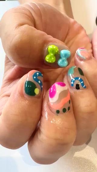 #ポップネイル#派手ネイル 
