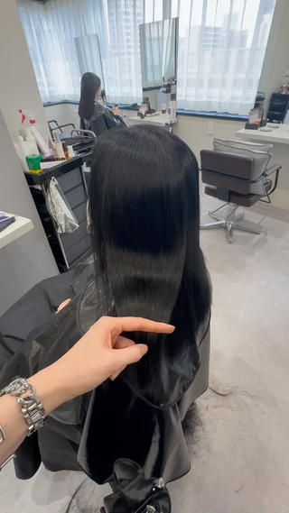 ロング 韓国風✨髪質改善✨ 縮毛矯正✨松浦知奈美のヘアスタイル