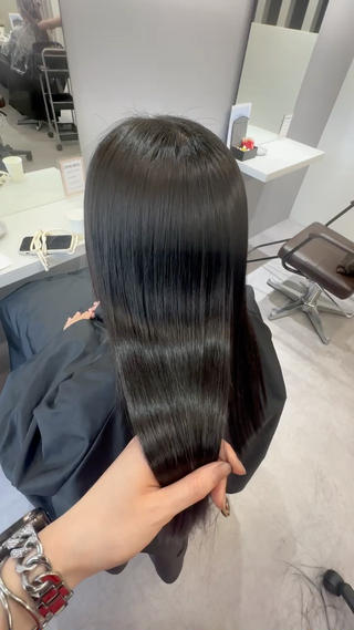 ロング 韓国風✨髪質改善✨ 縮毛矯正✨松浦知奈美のヘアスタイル