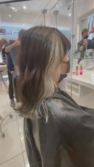 セミロング カラー はだゆうき @hadadan08のヘアスタイル