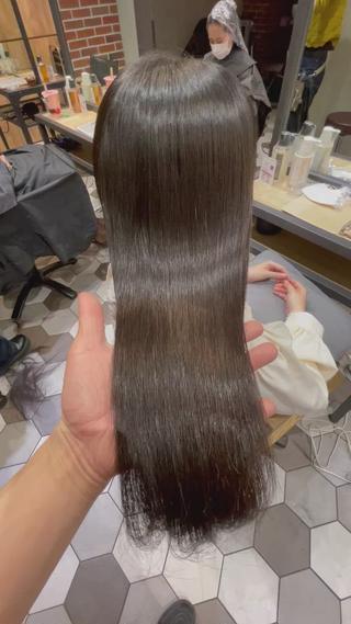 ロング カラー パーマ 縞田 健一のヘアスタイル