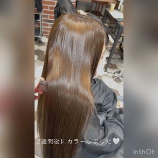 ロング 髪質改善、縮毛矯正 酸性縮毛矯正のヘアスタイル