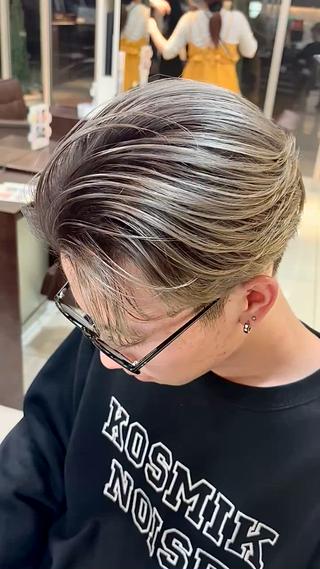 ショート メンズ 静岡/草薙パーマ メンズバレイヤージュのヘアスタイル