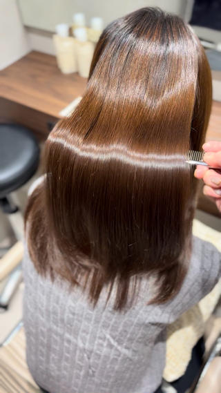 セミロング パーマ SALOWIN京都河原町suite店所属・うる艶カラー／ 髪質改善／arisaのヘアスタイル