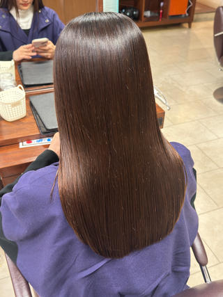 ロング カラー 似合わせカット・透明 感カラー👑縮毛矯正のヘアスタイル