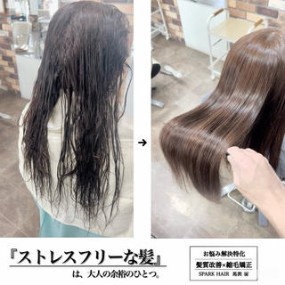 ロング カラー パーマ スパークヘア所属・艶髪職人/髪質改善 縮毛矯正/馬渕 樹のヘアスタイル