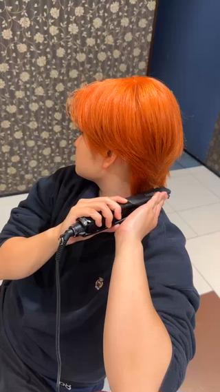 #ブリーチ#暖色カラー#ハイトーン#オレンジ#トリートメント 