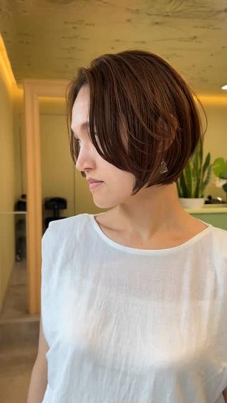 ショート ボブ/ぱつっとボブ/ 谷口 海星のヘアスタイル