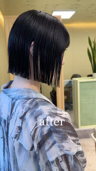 ショート ボブ/ぱつっとボブ/ 谷口 海星のヘアスタイル