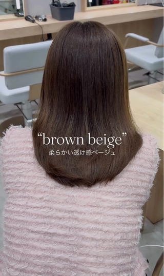 セミロング カラー 美髪縮毛矯正/ ケアカラー🍓KAEのヘアスタイル