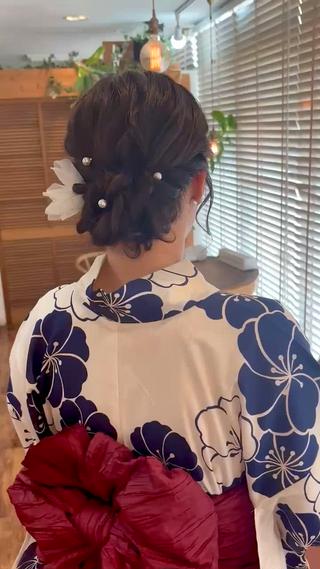 ロング ヘアアレンジ bright所属・miku ヘアセット/着付けのヘアスタイル