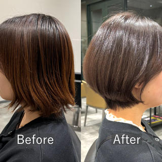 丸みのあるくびれシルエット＆小顔効果のあるおくれ毛で垢抜けショートボブに♡ 