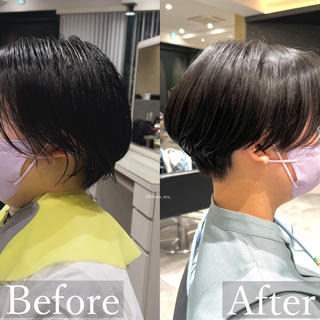 襟足スッキリ＆ハンサムショートでクールな印象に♡
#ショートカット#ショートヘア#ハンサムショート 