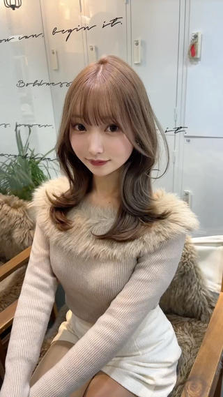 セミロング カラー 💜髪質改善💜韓国 ヘア💜TAKUのヘアスタイル