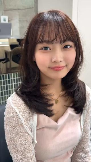 ミディアム カラー 🎀盛れる顔周り×レ イヤー×透明感/米田のヘアスタイル