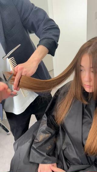 ロング カラー パーマ ヘアアレンジ メンズ キッズ ネイル マツエク・マツパ アイブロウ 🎀髪質改善×韓国レ イヤー×透明感/米田のヘアスタイル