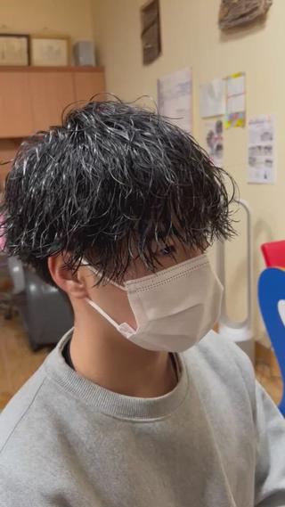 波巻きパーマ 