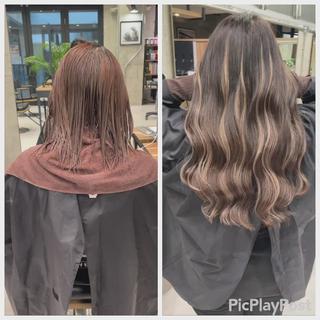 ロング カラー ヘアアレンジ TATSUYA アートディレクターのヘアスタイル