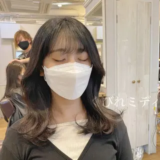 ミディアム カラー SALOWIN 新宿三丁目EAST所属・韓国レイヤー🇰🇷 layercut✂️のヘアスタイル