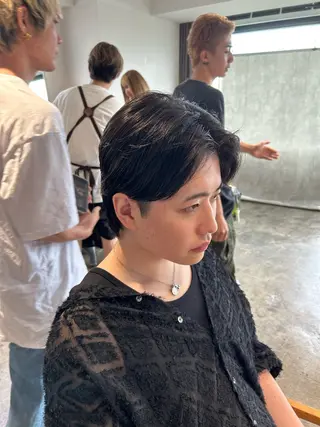 ショート メンズ become men's hair 名駅店所属・名駅/フェザーパーマ 韓国ヘア/森岡のヘアスタイル