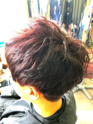 ショート カラー パーマ メンズ メンズパーマ/ボブ/ レイヤー店長えのもとのヘアスタイル