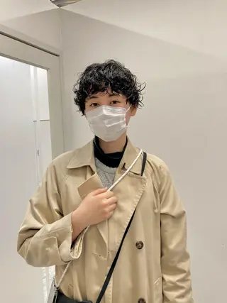 ショート パーマ Izumi所属・ヨシアキ/パーマ/ ウルフ/ボブ/メンズのヘアスタイル