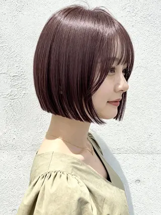 ショート カラー 莉乃/縮毛矯正/髪質 改善/艶カラーのヘアスタイル