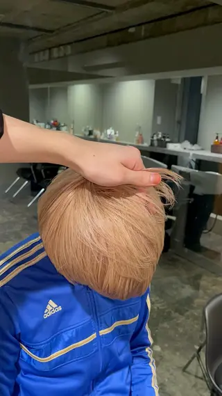 ショート メンズ 渋谷ケアブリーチ ❤️‍🔥徳田空悟のヘアスタイル