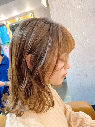 ミディアム ボブ韓国風レイヤー 髪質改善/畠中ケントのヘアスタイル