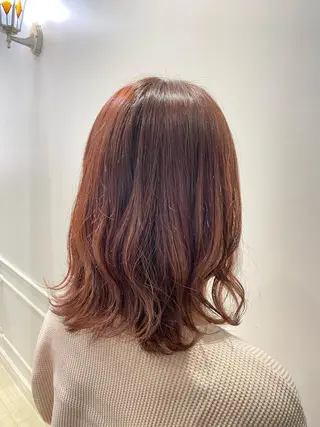 ミディアム カラー 福田 里央のヘアスタイル