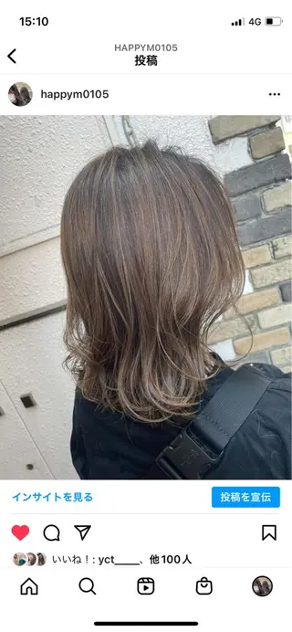 ミディアム カラー sato manamiのヘアスタイル
