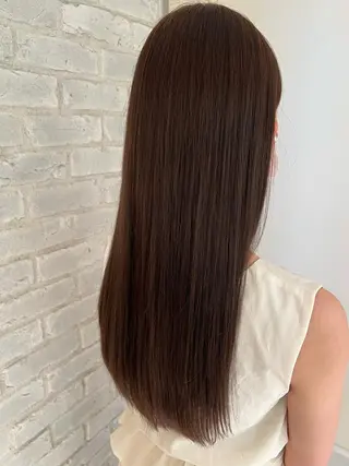 ロング 🤎艶感ベージュ/ ミルクティー🤎のヘアスタイル