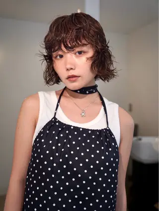 ショート カラー パーマ ベージュデザイン パーマKaito🌸のヘアスタイル