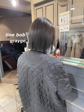 ミディアム カラー 切りっぱなしボブ ソノキユウカのヘアスタイル