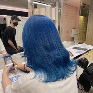 セミロング カラー 原宿/ハイトーン/ デザインカラー/のヘアスタイル