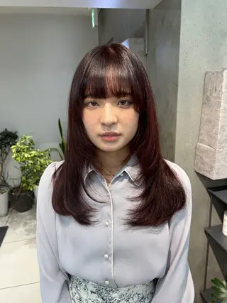 セミロング レイヤー×ツヤカラー 渋谷/kougaのヘアスタイル