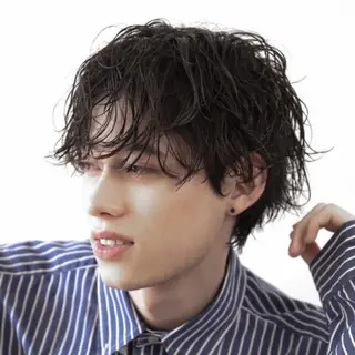 パーマ メンズ ハイトーン/ボブ/ ハイライト🌱ᩚ涼介のヘアスタイル