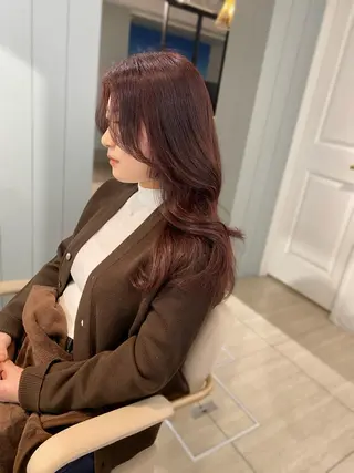 ロング カラー 韓国風レイヤーカット 💎髪質改善"yuiのヘアスタイル