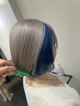 ショート カラー 透明感/ブリーチ縮毛 /髪質改善/星野純一のヘアスタイル