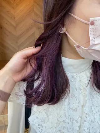 セミロング カラー Rinka/梅田/ 透け感カラー🤎のヘアスタイル