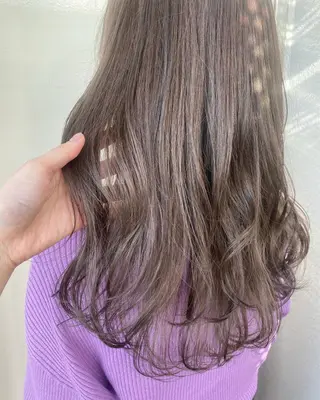 セミロング カラー 韓国ヘア顔周りカット 艶髪ベージュtamaのヘアスタイル