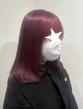 セミロング カラー 韓国ヘア🇰🇷 HINAのヘアスタイル